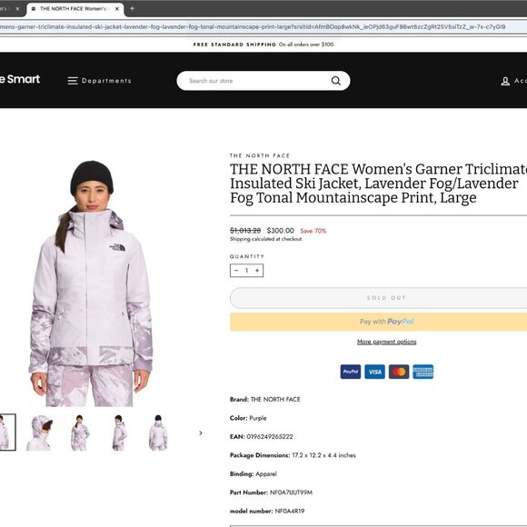 THE NORTH FACE Women's Garner Triclimate Insulated Ski Jacket Lavender SAVE $150 - Picture 7 of 7